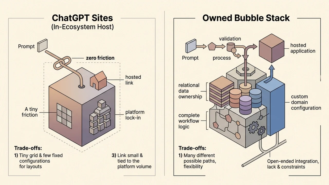 ChatGPT Sites vs. Owned Bubble Stack